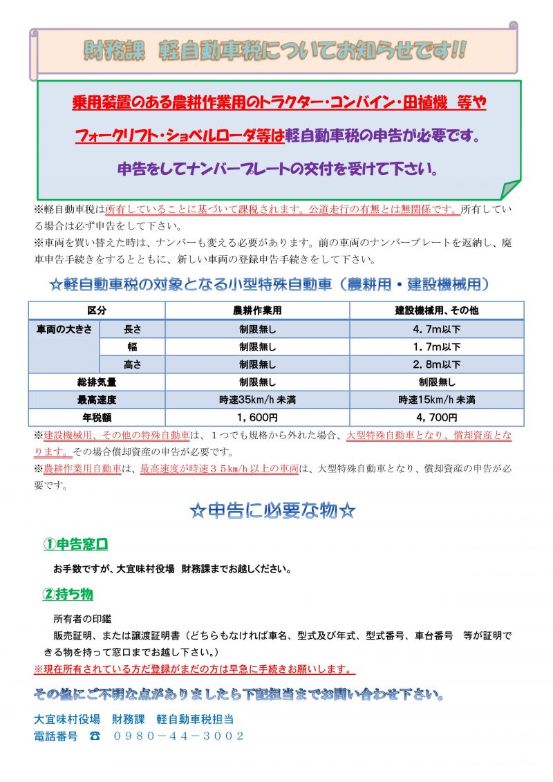 イチダースネット 平成28年度 軽自動車税について